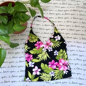 Tropical Halter Swim Top